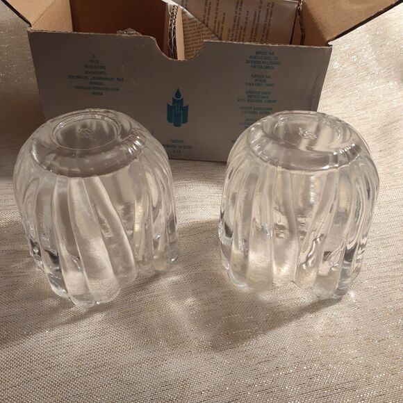 Partylite P7133 Recollections Votive Tealight Holder Glass Pair Set of 2 - Picture 3 of 4